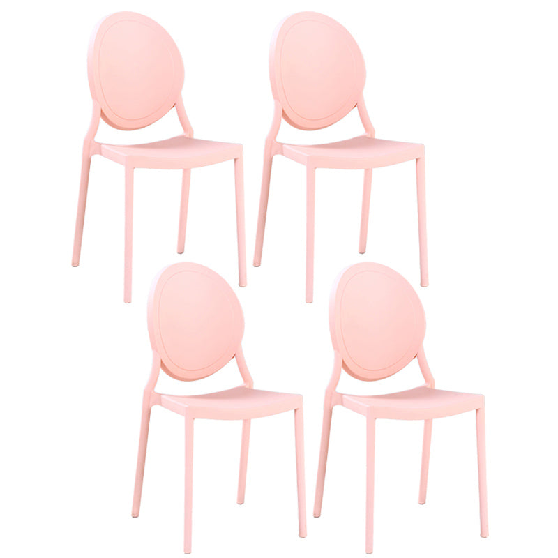 Contemporary Armless Plastic Dining Chairs Open Back Dining Side Chair for Home Use