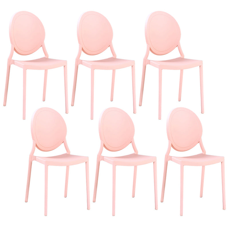 Contemporary Armless Plastic Dining Chairs Open Back Dining Side Chair for Home Use