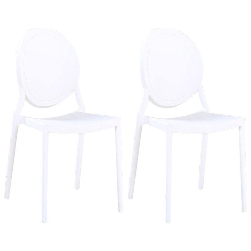 Chaises de salle à manger en plastique sans bras contemporaines, chaise latérale de salle à manger à dossier ouvert pour usage domestique