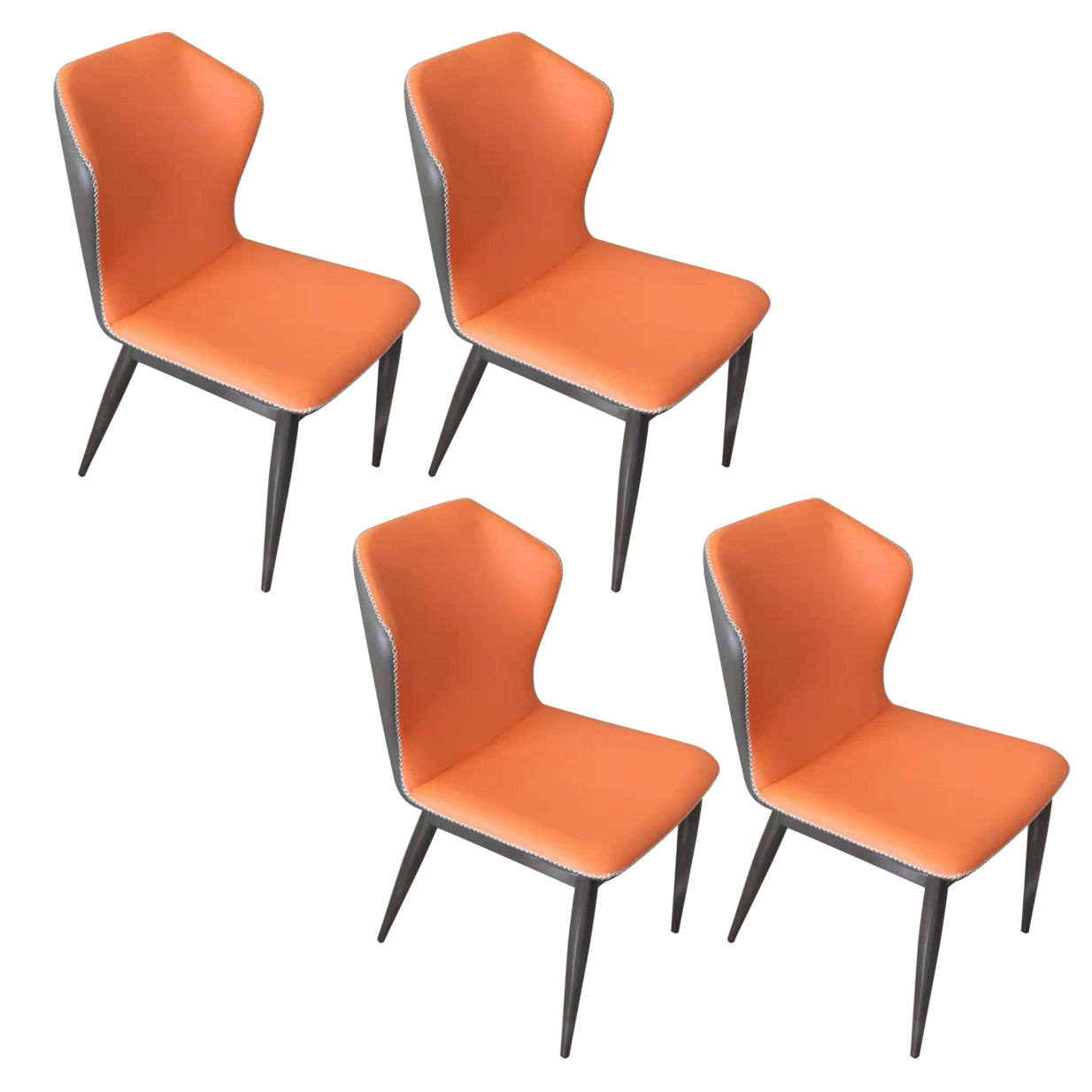 Metal Contemporary Dining Room Chairs Metallic Finish Wingback Side Chair