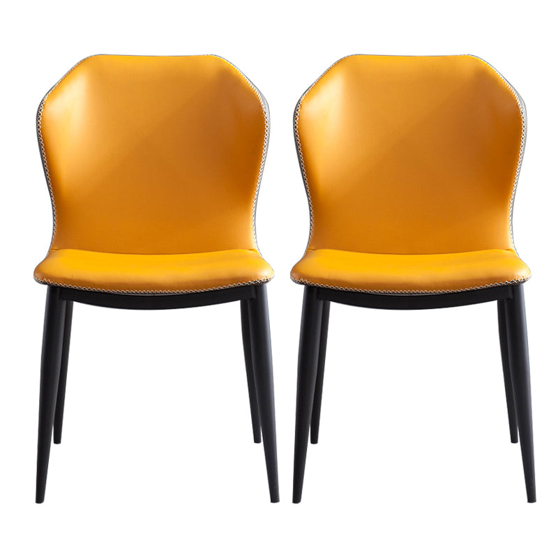 Metal Contemporary Dining Room Chairs Metallic Finish Wingback Side Chair