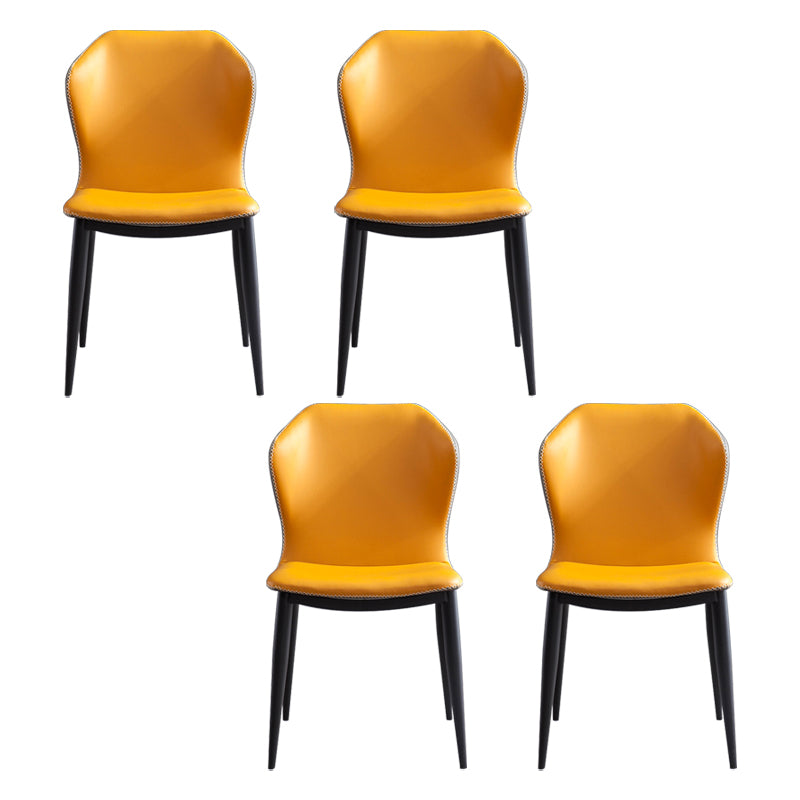 Metal Contemporary Dining Room Chairs Metallic Finish Wingback Side Chair