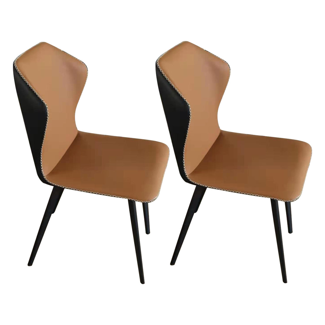Metal Contemporary Dining Room Chairs Metallic Finish Wingback Side Chair