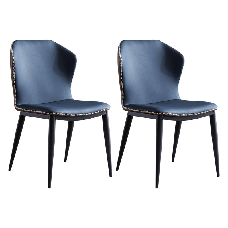 Metal Contemporary Dining Room Chairs Metallic Finish Wingback Side Chair