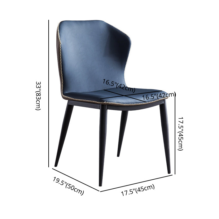 La salle à manger contemporaine en métal préside la chaise latérale à oreilles de finition métallique
