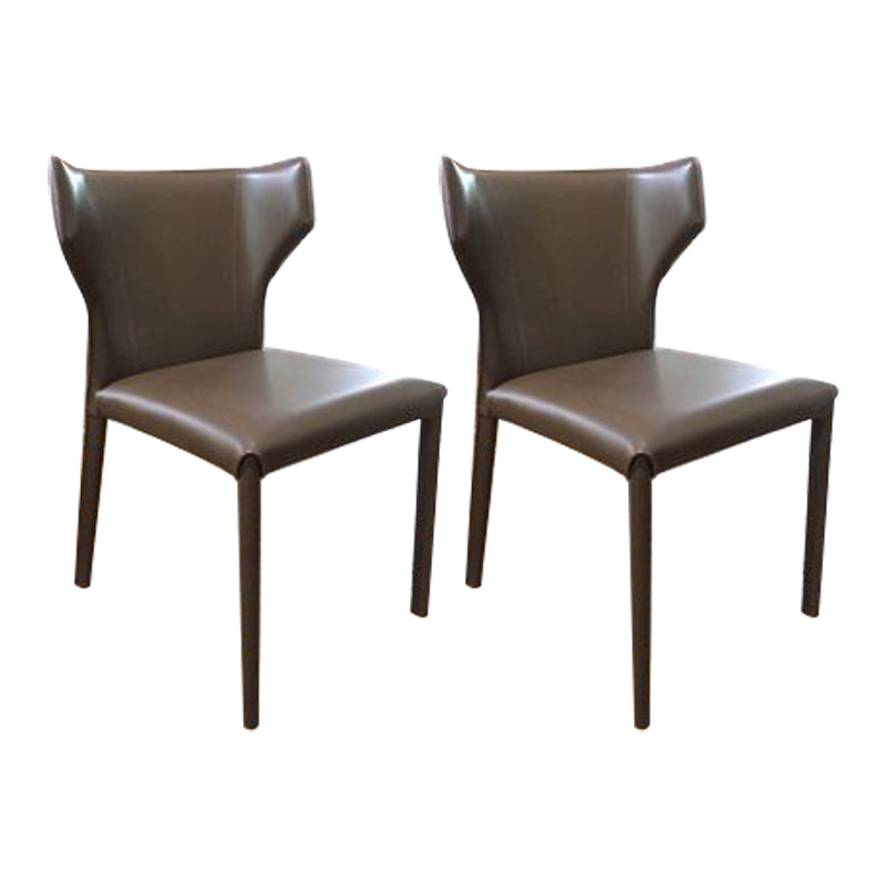 Chaise de salle à manger contemporaine en simili cuir, finition métallique, chaise d'appoint à oreilles