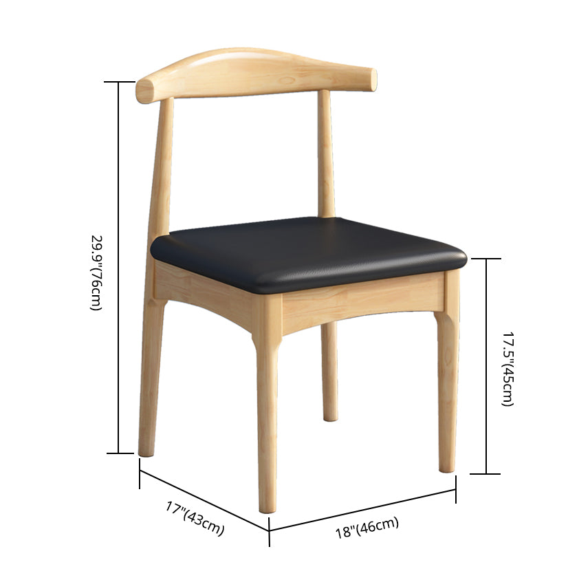 Scandinavian Style Wood Dining Chair Home Armless Open Back Dining Side Chair