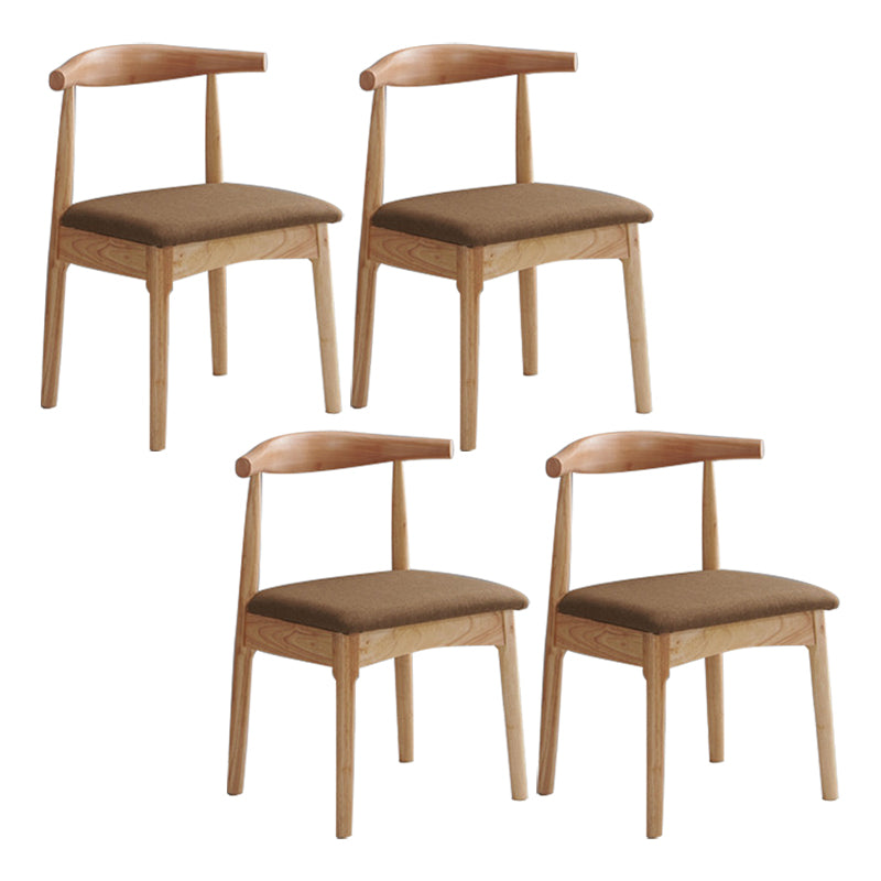 Scandinavian Style Wood Dining Chair Home Armless Open Back Dining Side Chair