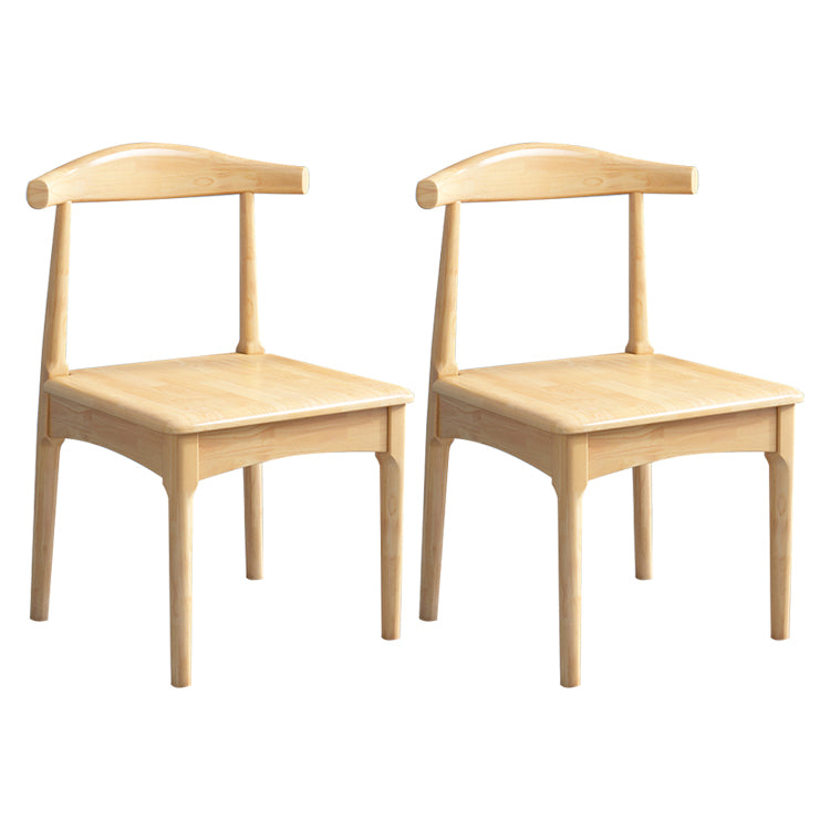 Scandinavian Style Wood Dining Chair Home Armless Open Back Dining Side Chair