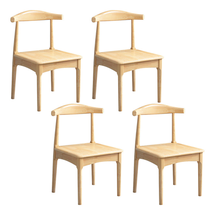 Scandinavian Style Wood Dining Chair Home Armless Open Back Dining Side Chair