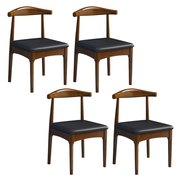 Scandinavian Style Wood Dining Chair Home Armless Open Back Dining Side Chair