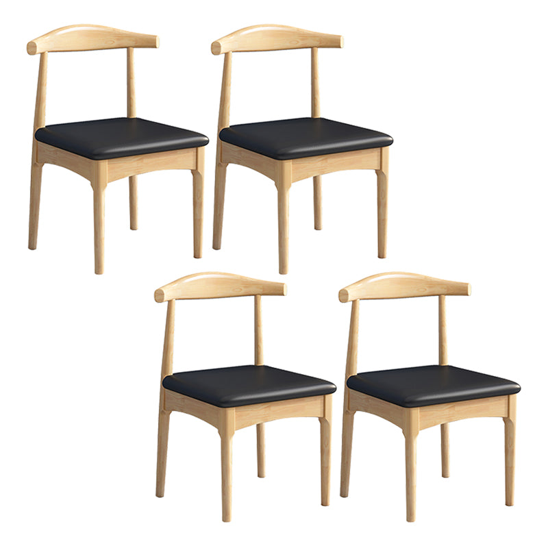 Scandinavian Style Wood Dining Chair Home Armless Open Back Dining Side Chair