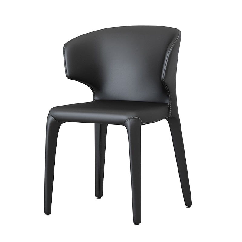Faux Leather Contemporary Dining Room Chair Matte Finish Wingback Side Dining Chair