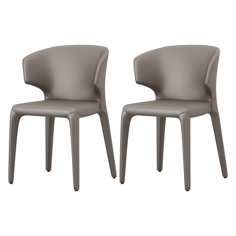 Faux Leather Contemporary Dining Room Chair Matte Finish Wingback Side Dining Chair