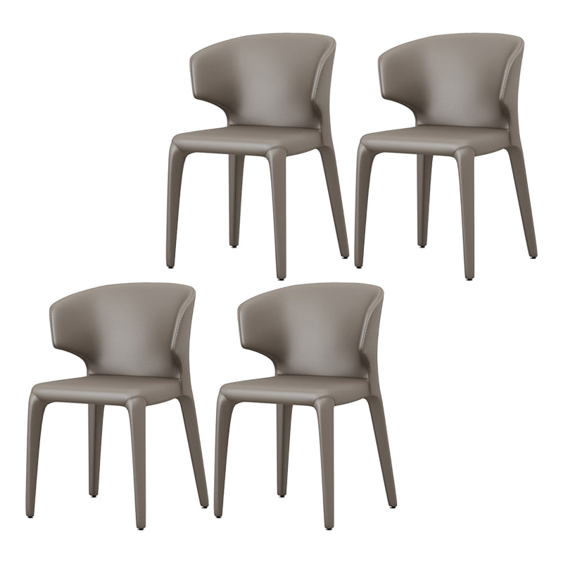 Faux Leather Contemporary Dining Room Chair Matte Finish Wingback Side Dining Chair