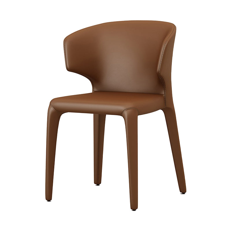 Faux Leather Contemporary Dining Room Chair Matte Finish Wingback Side Dining Chair