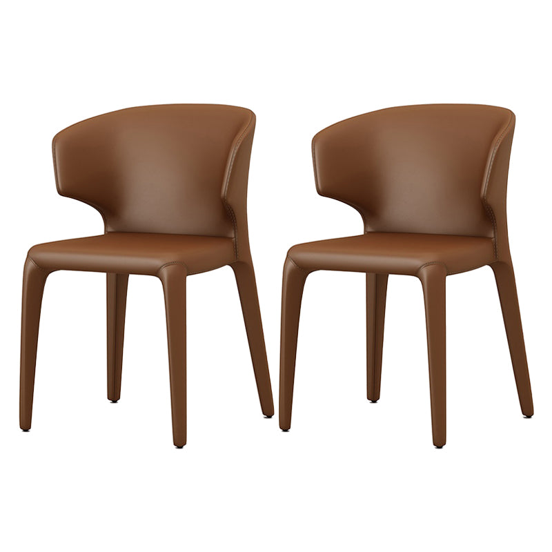 Faux Leather Contemporary Dining Room Chair Matte Finish Wingback Side Dining Chair