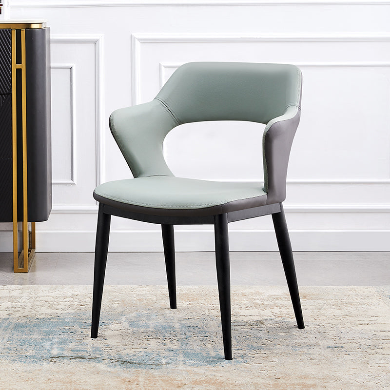 Dining Room Leather Dining Chair Contemporary Open Back Dining Arm Chair