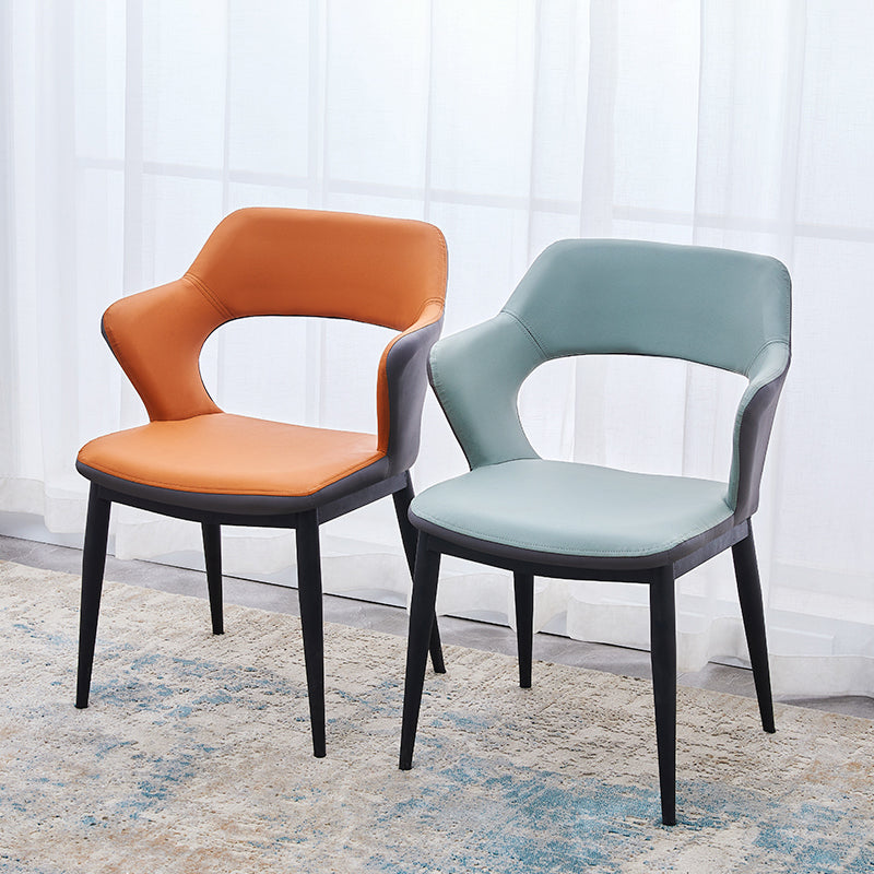Dining Room Leather Dining Chair Contemporary Open Back Dining Arm Chair