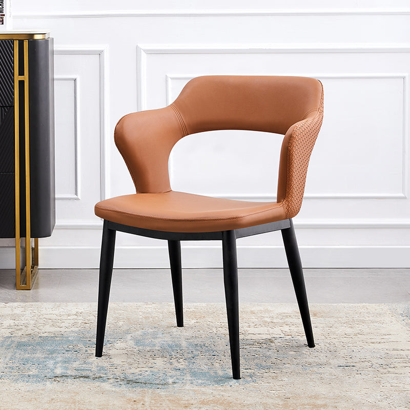 Dining Room Leather Dining Chair Contemporary Open Back Dining Arm Chair