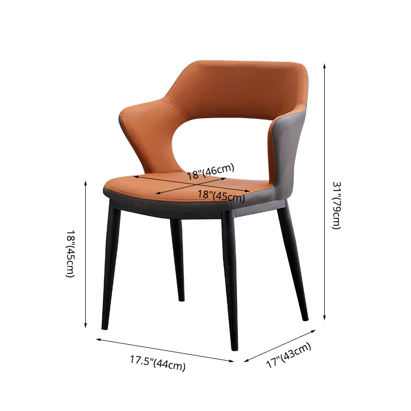 Dining Room Leather Dining Chair Contemporary Open Back Dining Arm Chair