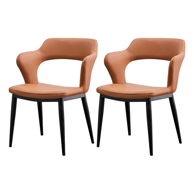 Dining Room Leather Dining Chair Contemporary Open Back Dining Arm Chair