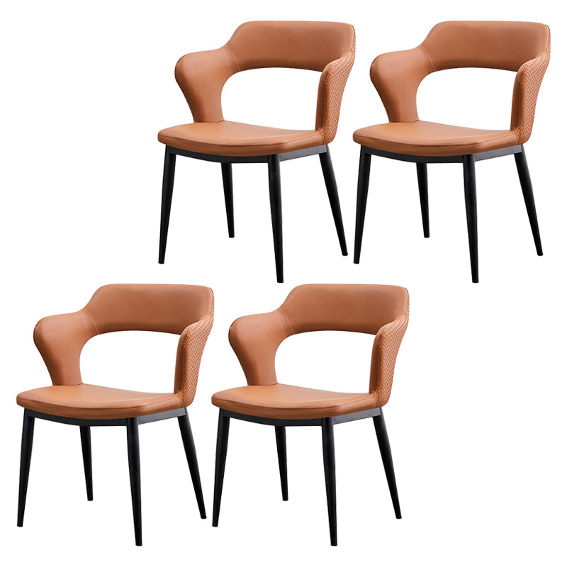 Dining Room Leather Dining Chair Contemporary Open Back Dining Arm Chair