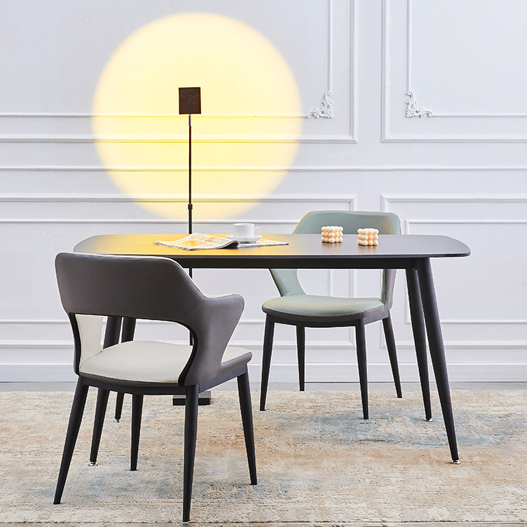 Dining Room Leather Dining Chair Contemporary Open Back Dining Arm Chair