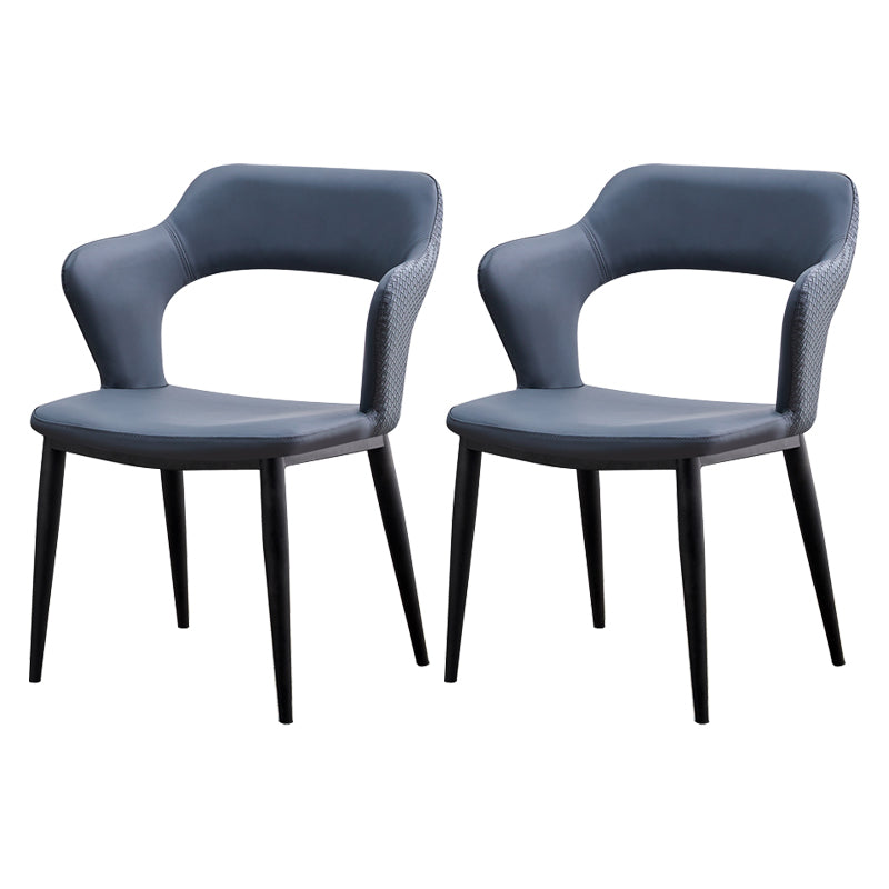 Dining Room Leather Dining Chair Contemporary Open Back Dining Arm Chair