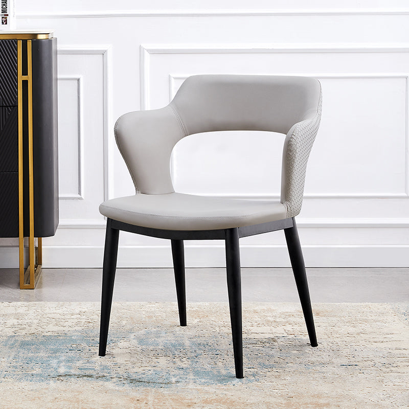 Dining Room Leather Dining Chair Contemporary Open Back Dining Arm Chair