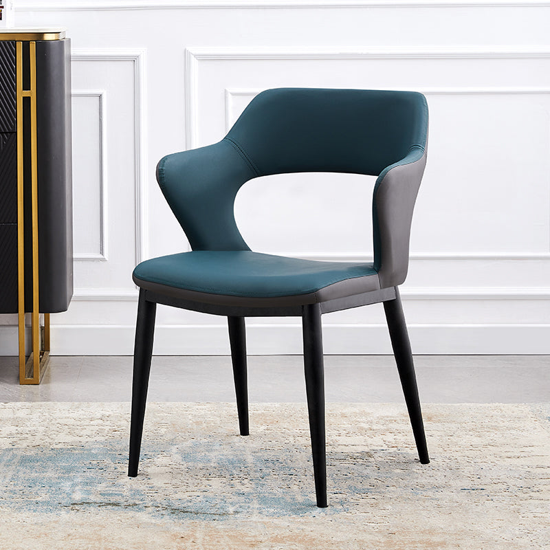 Dining Room Leather Dining Chair Contemporary Open Back Dining Arm Chair