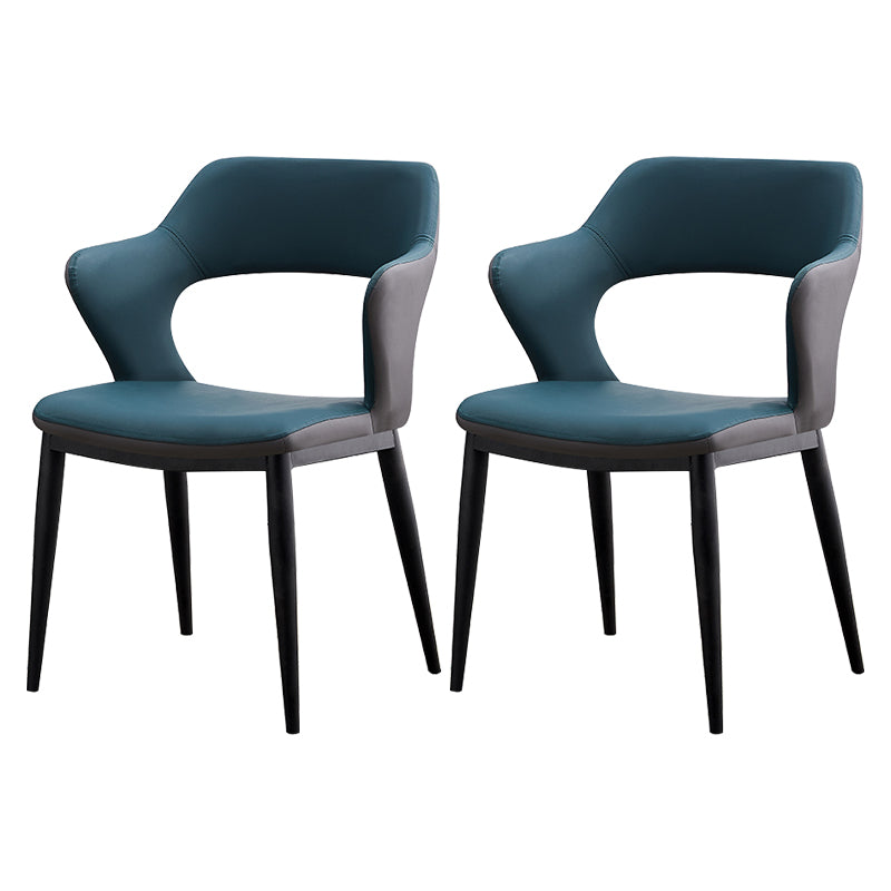 Dining Room Leather Dining Chair Contemporary Open Back Dining Arm Chair