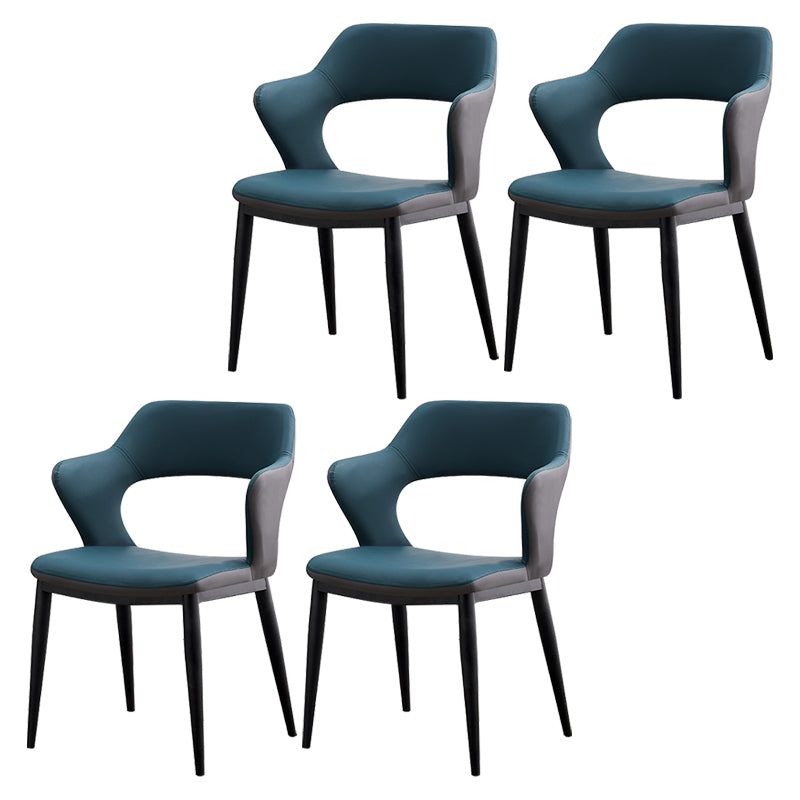 Dining Room Leather Dining Chair Contemporary Open Back Dining Arm Chair