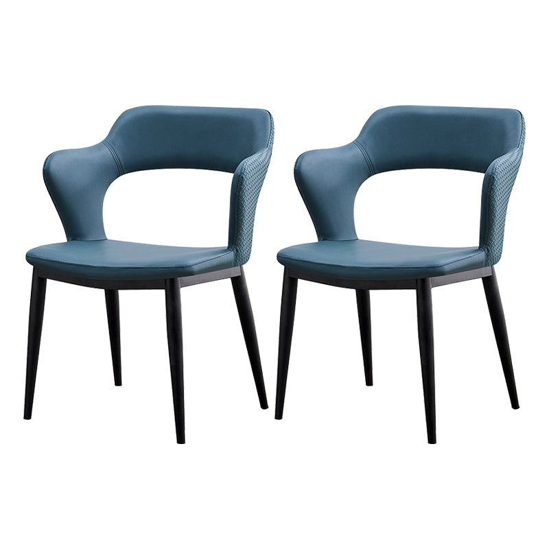 Dining Room Leather Dining Chair Contemporary Open Back Dining Arm Chair