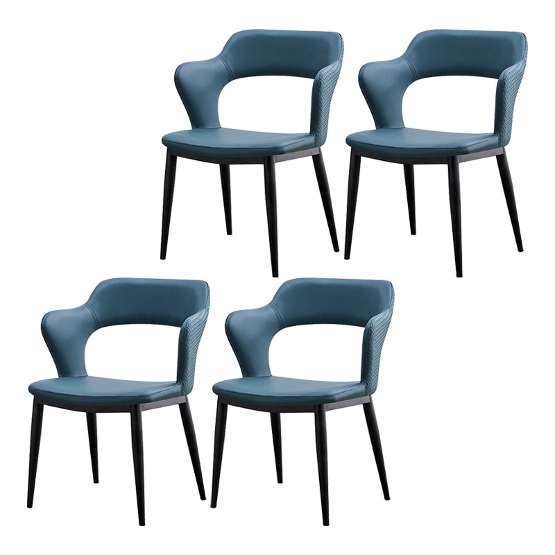 Dining Room Leather Dining Chair Contemporary Open Back Dining Arm Chair