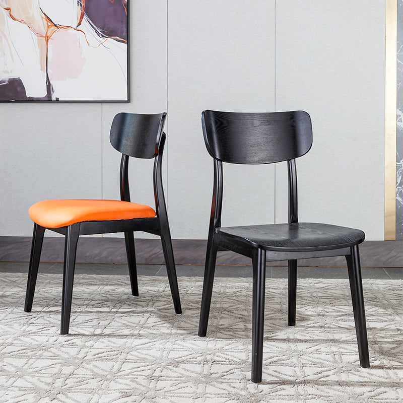 Wood Industrial Style Dining Chair Indoor-Outdoor Open Back Dining Side Chair