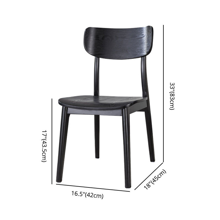 Wood Industrial Style Dining Chair Indoor-Outdoor Open Back Dining Side Chair