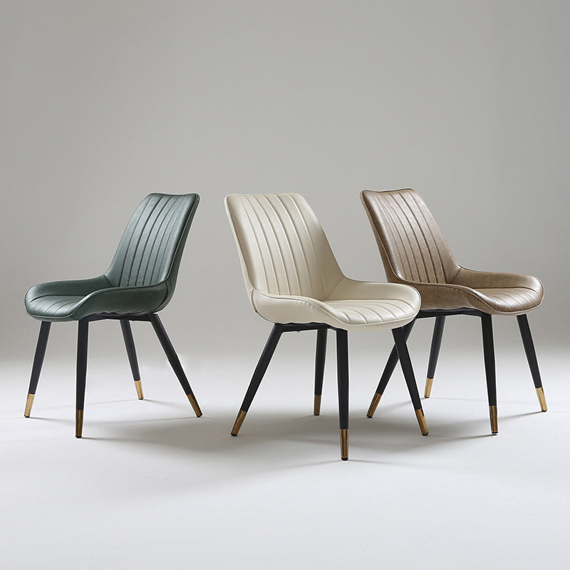 Nordic Cushioned Dining Chair 33"H Parsons Chair with Metal Base for Restaurant