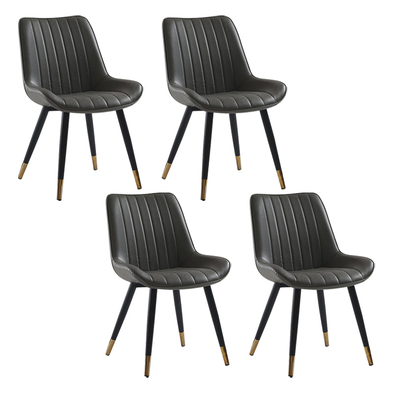 Nordic Cushioned Dining Chair 33"H Parsons Chair with Metal Base for Restaurant