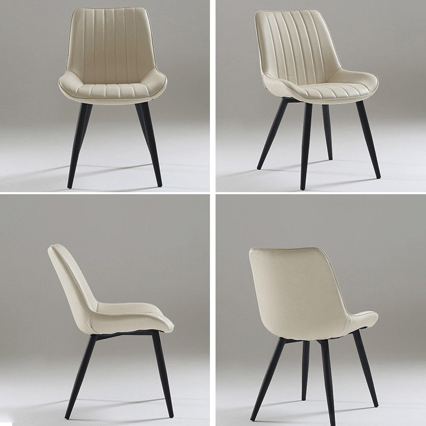 Nordic Cushioned Dining Chair 33"H Parsons Chair with Metal Base for Restaurant