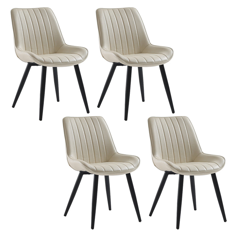 Chaise de salle à manger rembourrée nordique, chaise Parsons de 33 pouces de hauteur avec base en métal pour restaurant