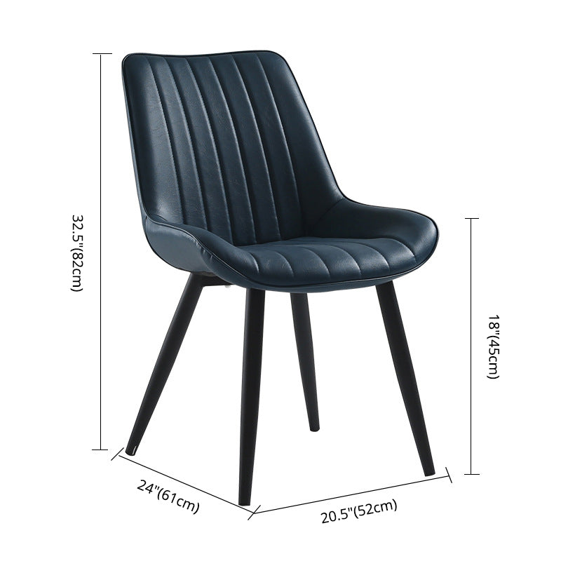 Nordic Cushioned Dining Chair 33"H Parsons Chair with Metal Base for Restaurant