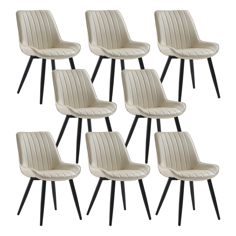 Nordic Cushioned Dining Chair 33"H Parsons Chair with Metal Base for Restaurant