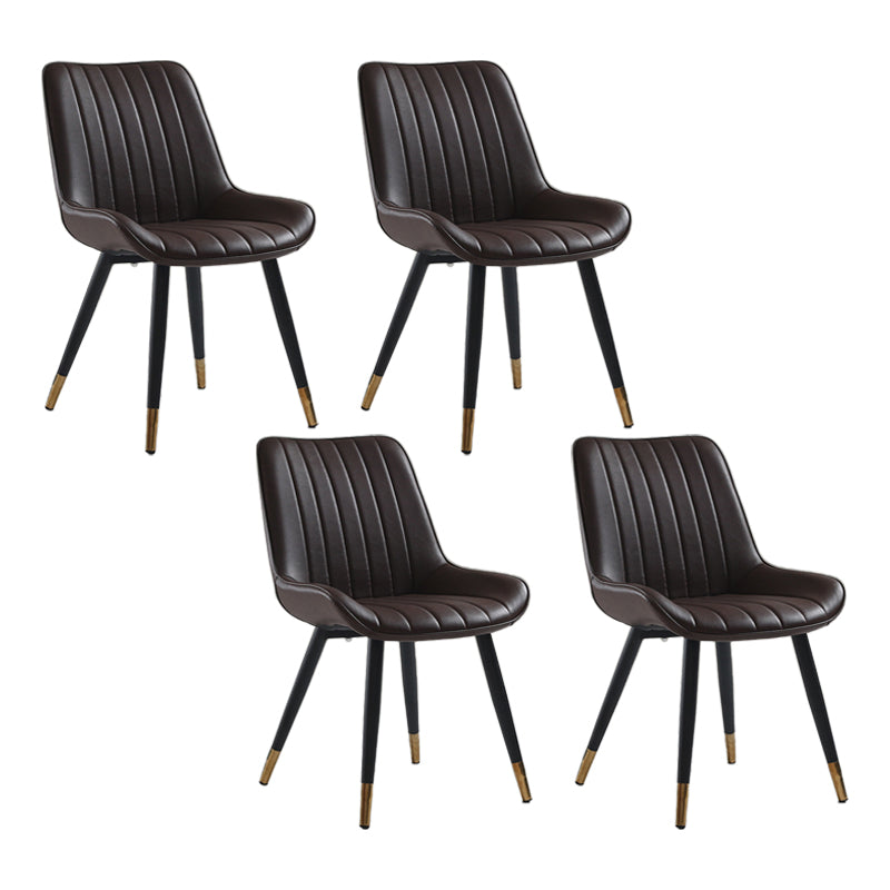 Nordic Cushioned Dining Chair 33"H Parsons Chair with Metal Base for Restaurant