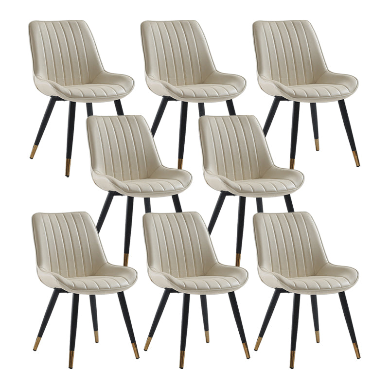 Nordic Cushioned Dining Chair 33"H Parsons Chair with Metal Base for Restaurant