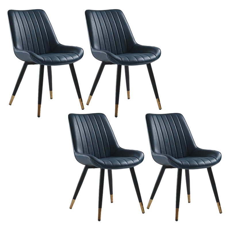 Nordic Cushioned Dining Chair 33"H Parsons Chair with Metal Base for Restaurant