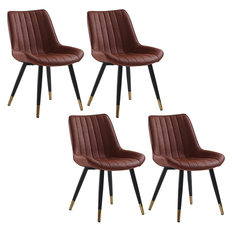 Nordic Cushioned Dining Chair 33"H Parsons Chair with Metal Base for Restaurant