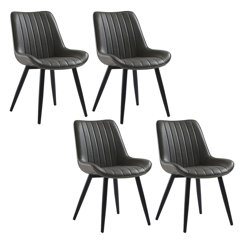 Chaise de salle à manger rembourrée nordique, chaise Parsons de 33 pouces de hauteur avec base en métal pour restaurant