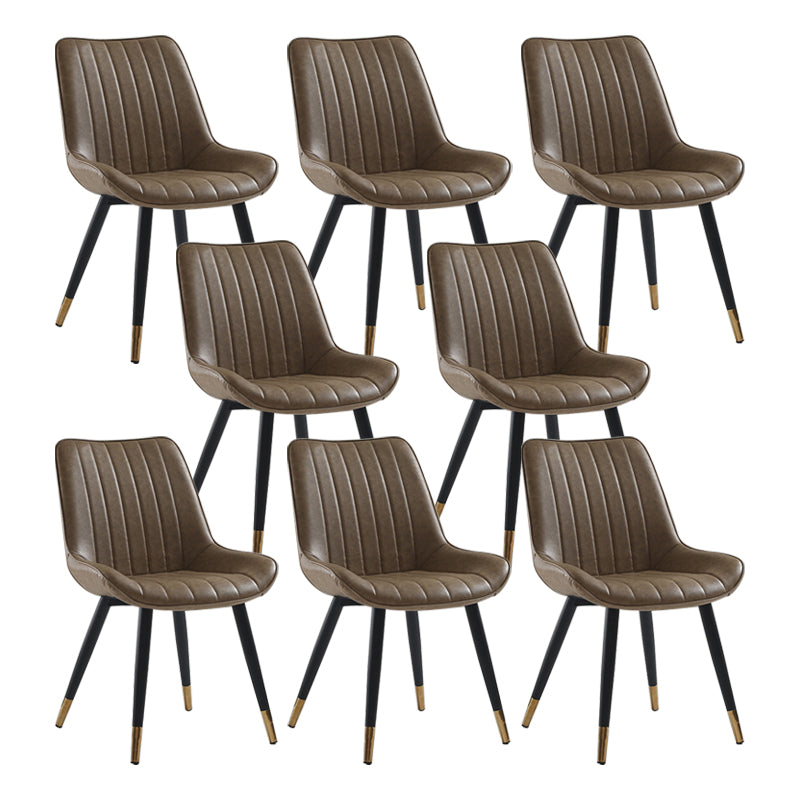 Nordic Cushioned Dining Chair 33"H Parsons Chair with Metal Base for Restaurant