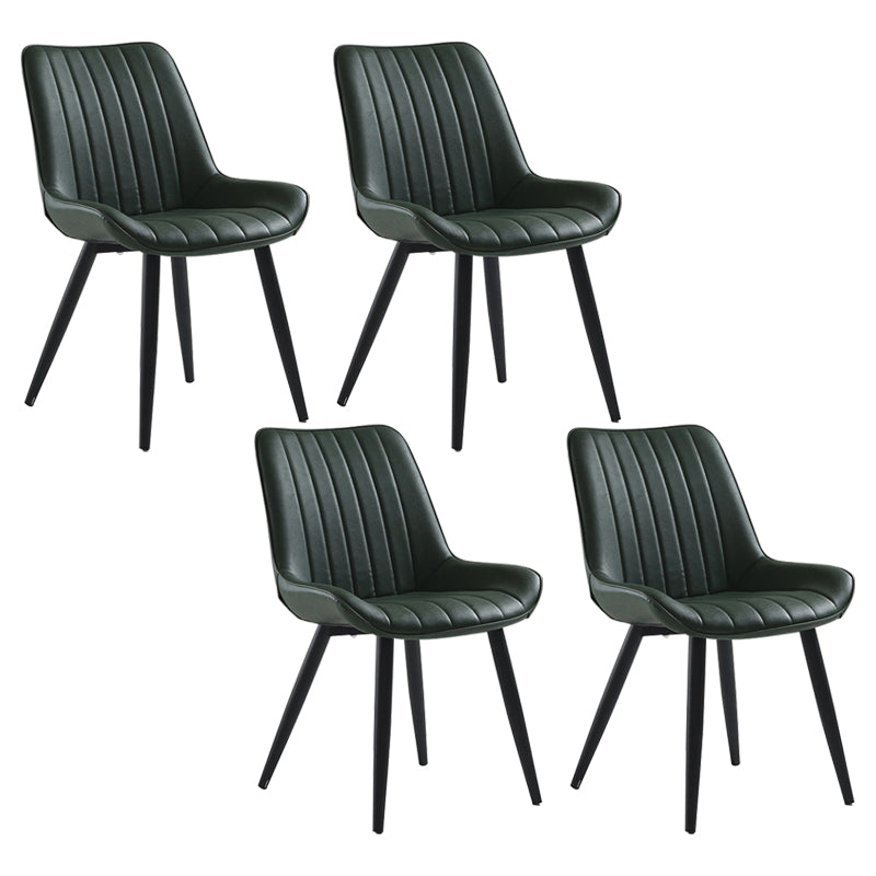 Nordic Cushioned Dining Chair 33"H Parsons Chair with Metal Base for Restaurant